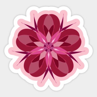 Geometric red Flower Sticker